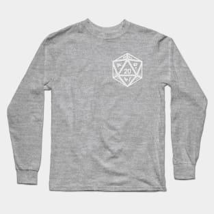 (Pocket) Transparent D20 Dice (White Outline) Long Sleeve T-Shirt